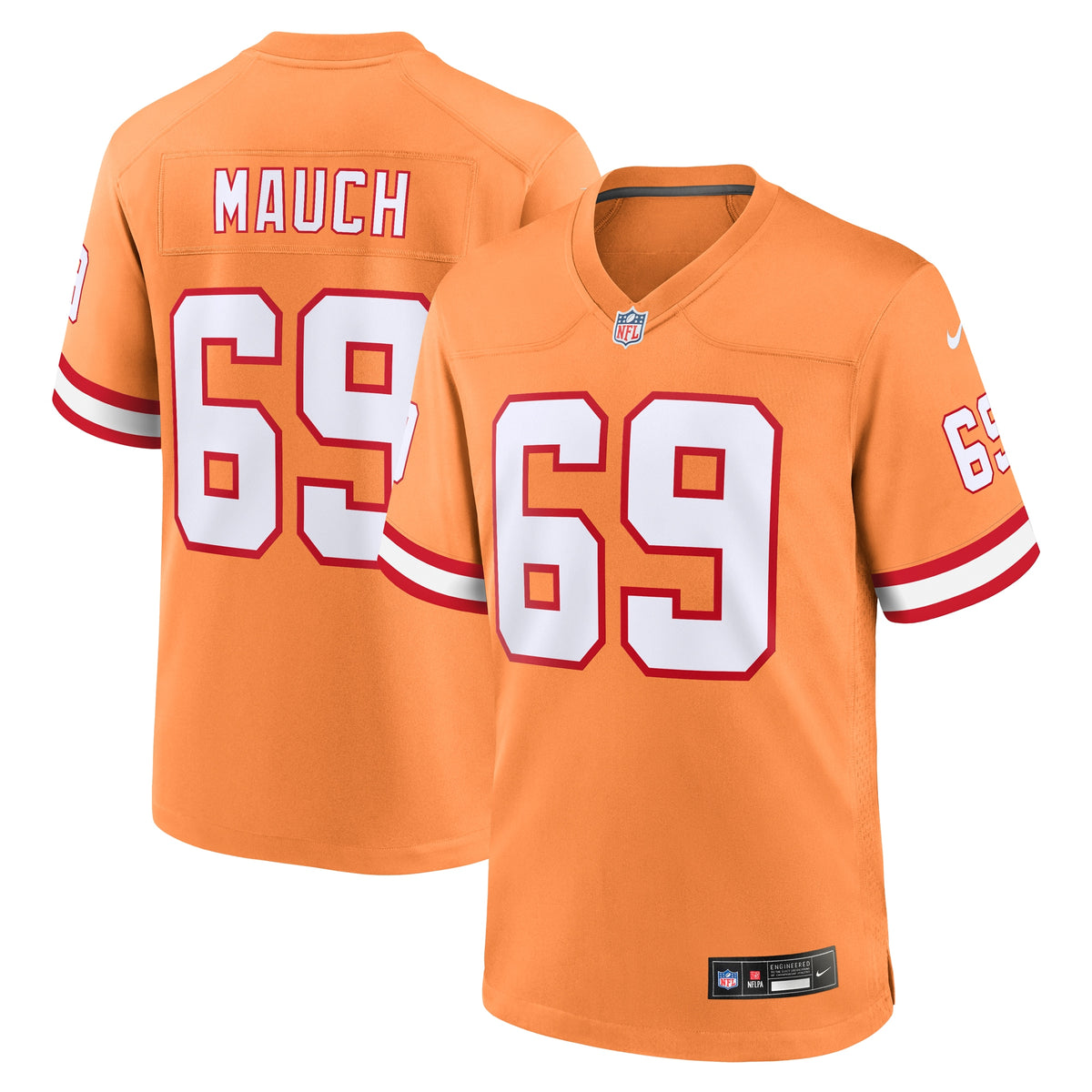 Cody Mauch Tampa Bay Buccaneers Nike Throwback Game Jersey Orange