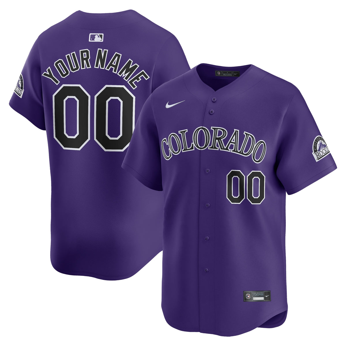 Colorado Rockies Nike Alternate Limited Custom Jersey Purple