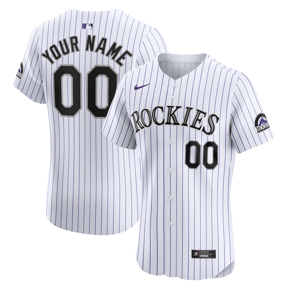 Colorado Rockies Nike Home Elite Custom Jersey White