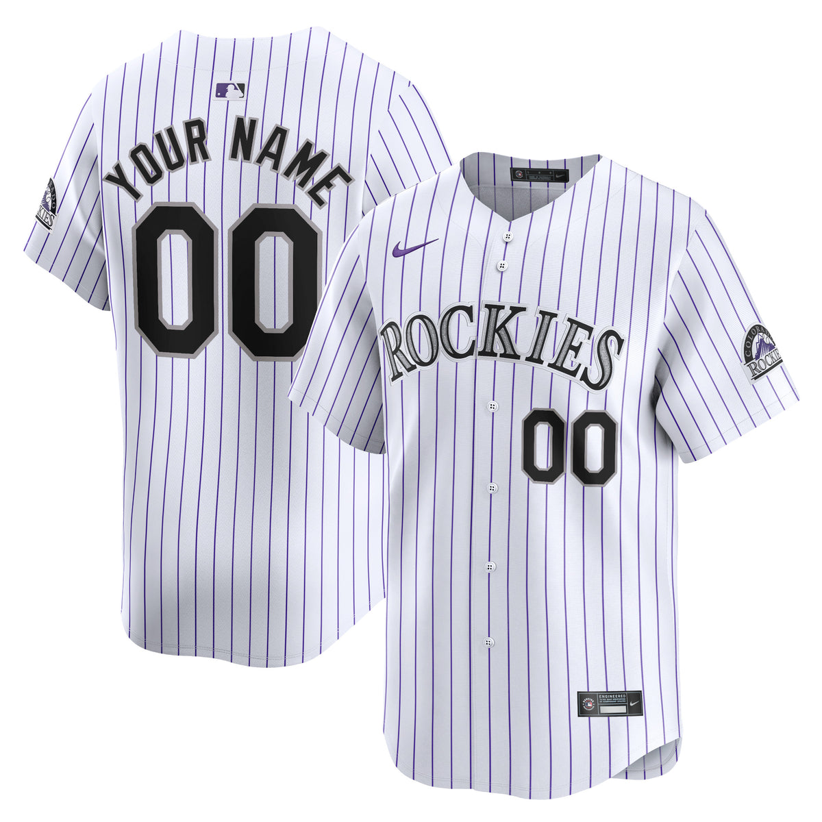 Colorado Rockies Nike Home Limited Custom Jersey White