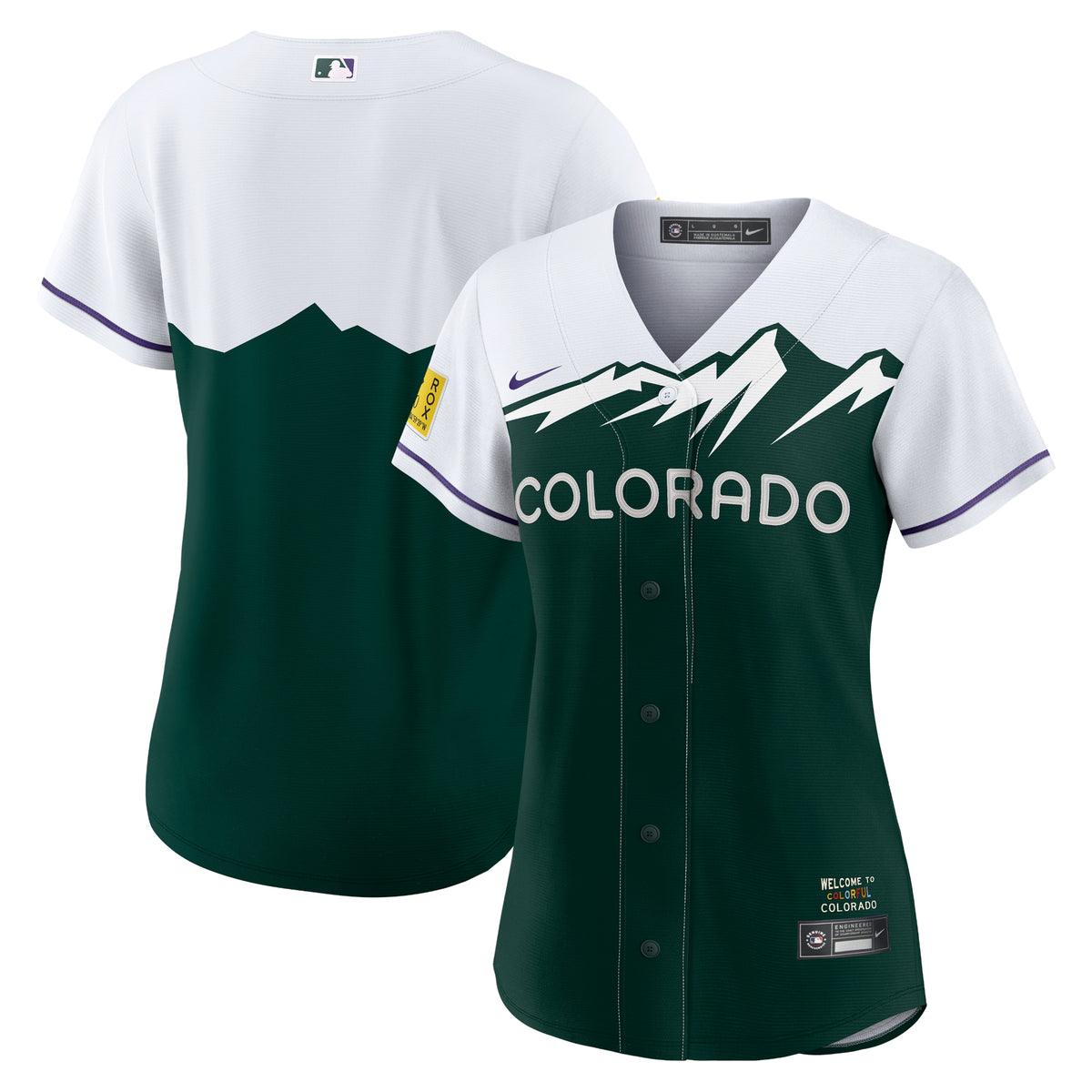 Colorado Rockies Nike Women's City Connect Replica Team Jersey White/Forest Green