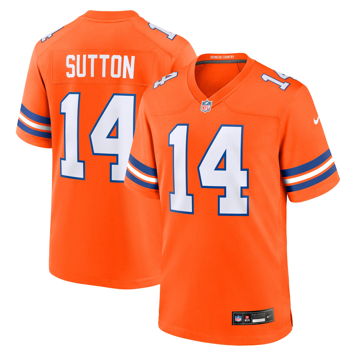 Courtland Sutton Denver Broncos Nike Mile High Collection 1977 Throwback Player Game Jersey Orange