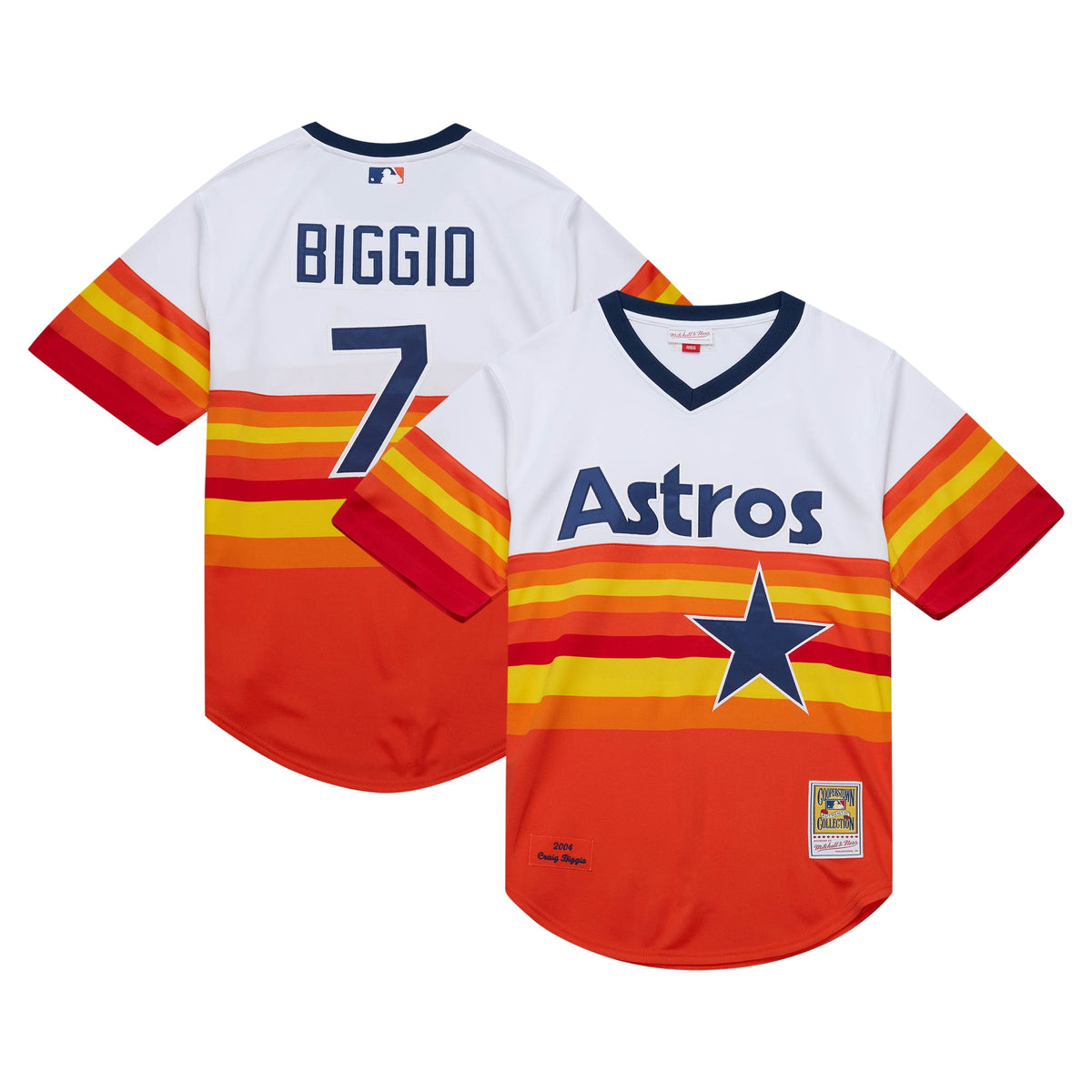 Craig Biggio Houston Astros Mitchell Ness 2004 Cooperstown Collection Authentic Throwback Jersey White