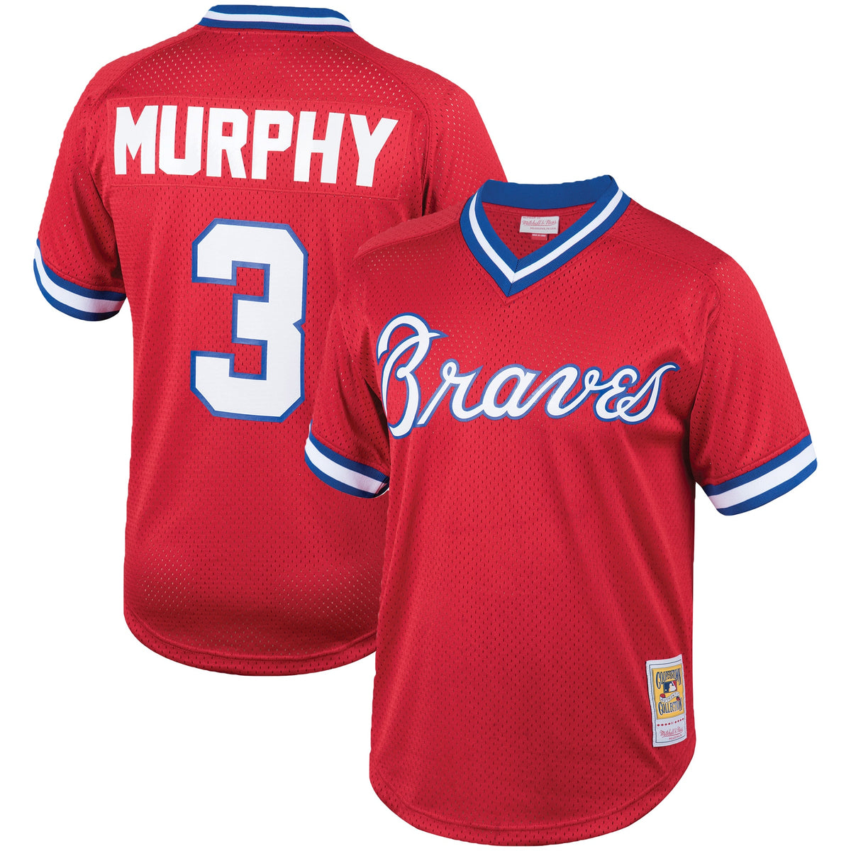 Dale Murphy Atlanta Braves Mitchell Ness Cooperstown Collection Big Tall Mesh Batting Practice Jersey Red