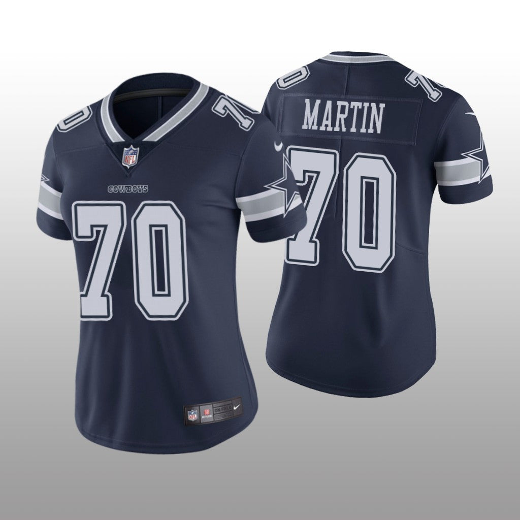 Dallas Cowboys #70 Navy Zack Martin Game Jersey Women