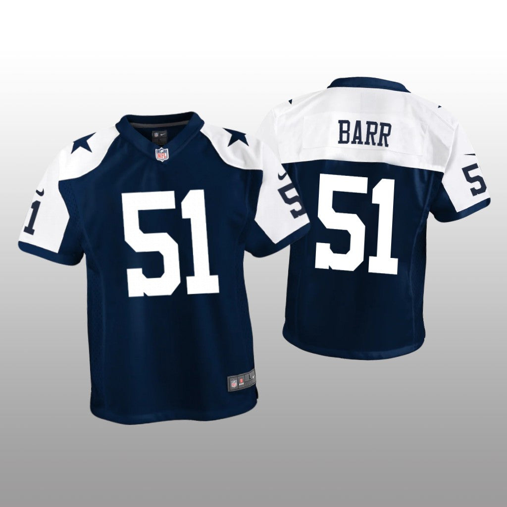 Dallas Cowboys Anthony Barr Navy Jersey Alternate Game Youth