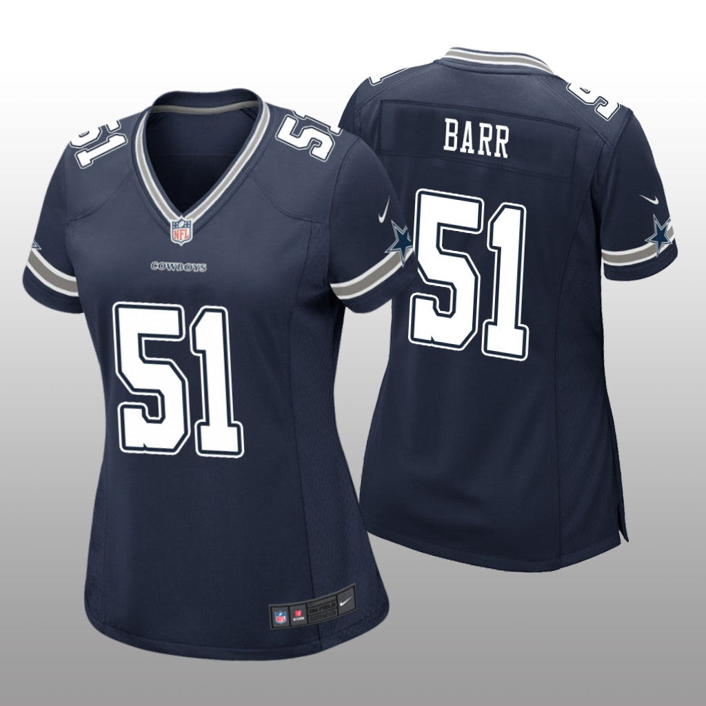 Dallas Cowboys Anthony Barr Navy Jersey Game Women's