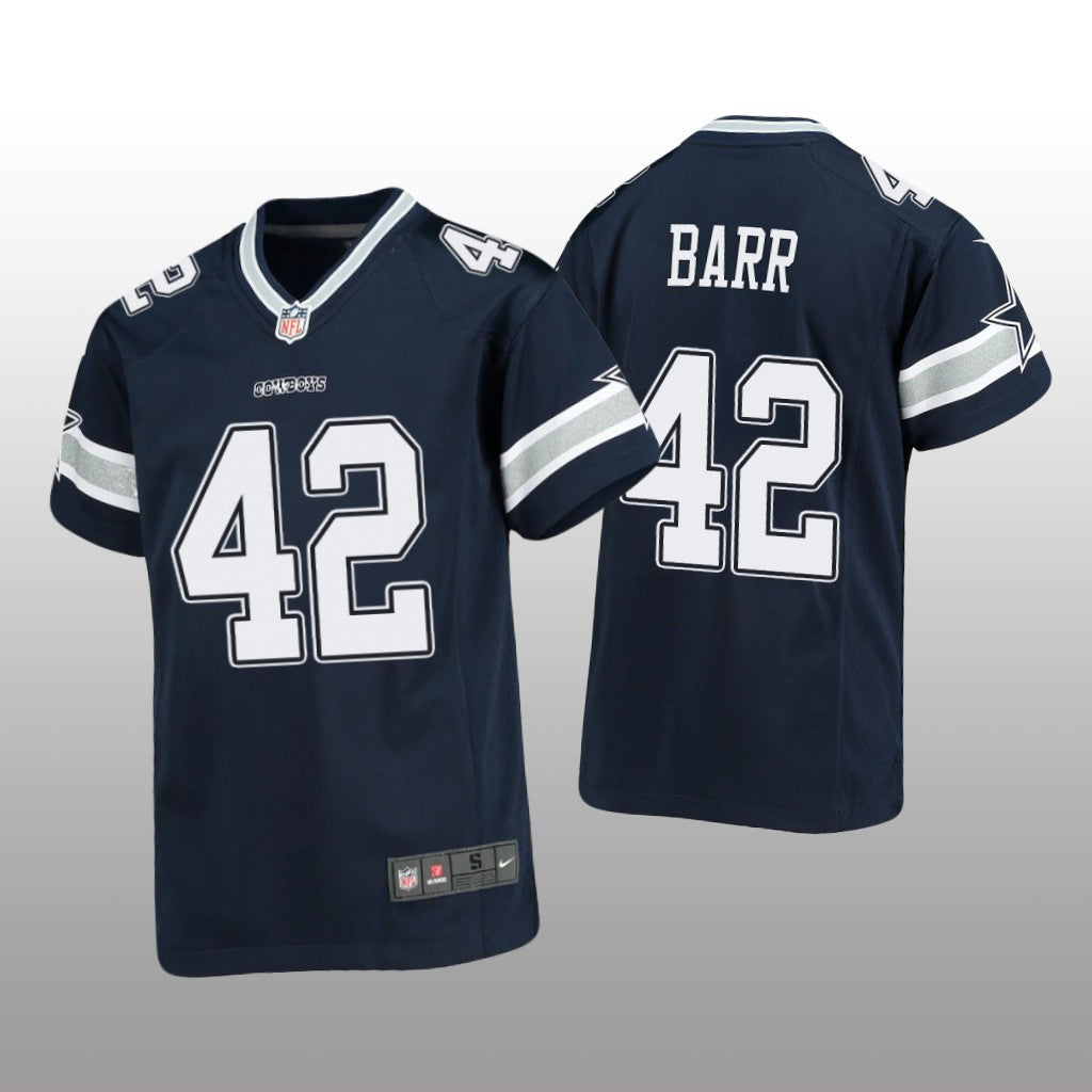 Dallas Cowboys Anthony Barr Navy Jersey Game Youth
