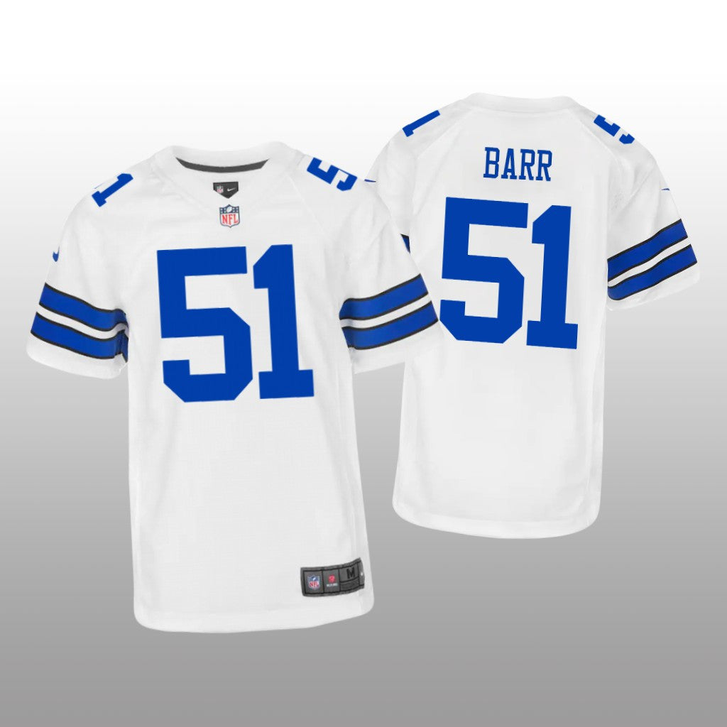 Dallas Cowboys Anthony Barr White Jersey Game Youth