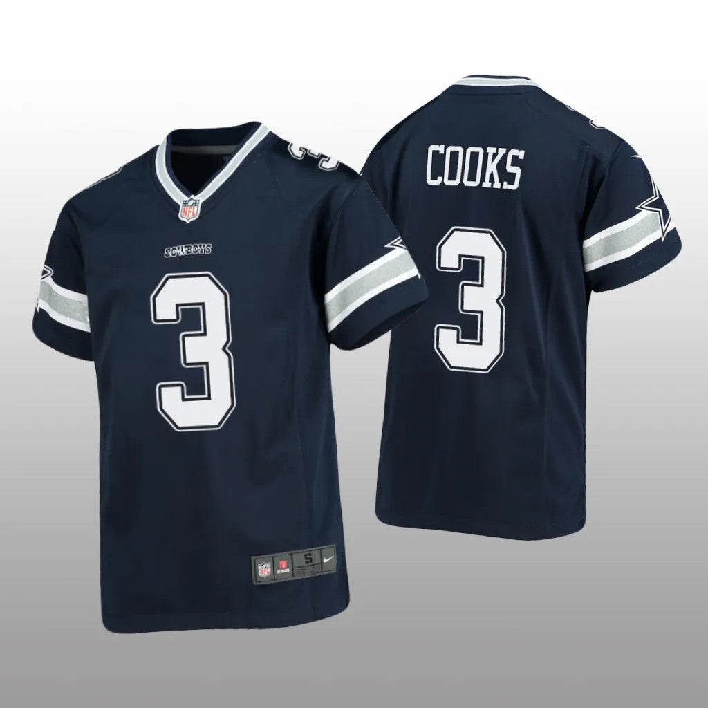 Dallas Cowboys Brandin Cooks Navy Jersey Game Youth