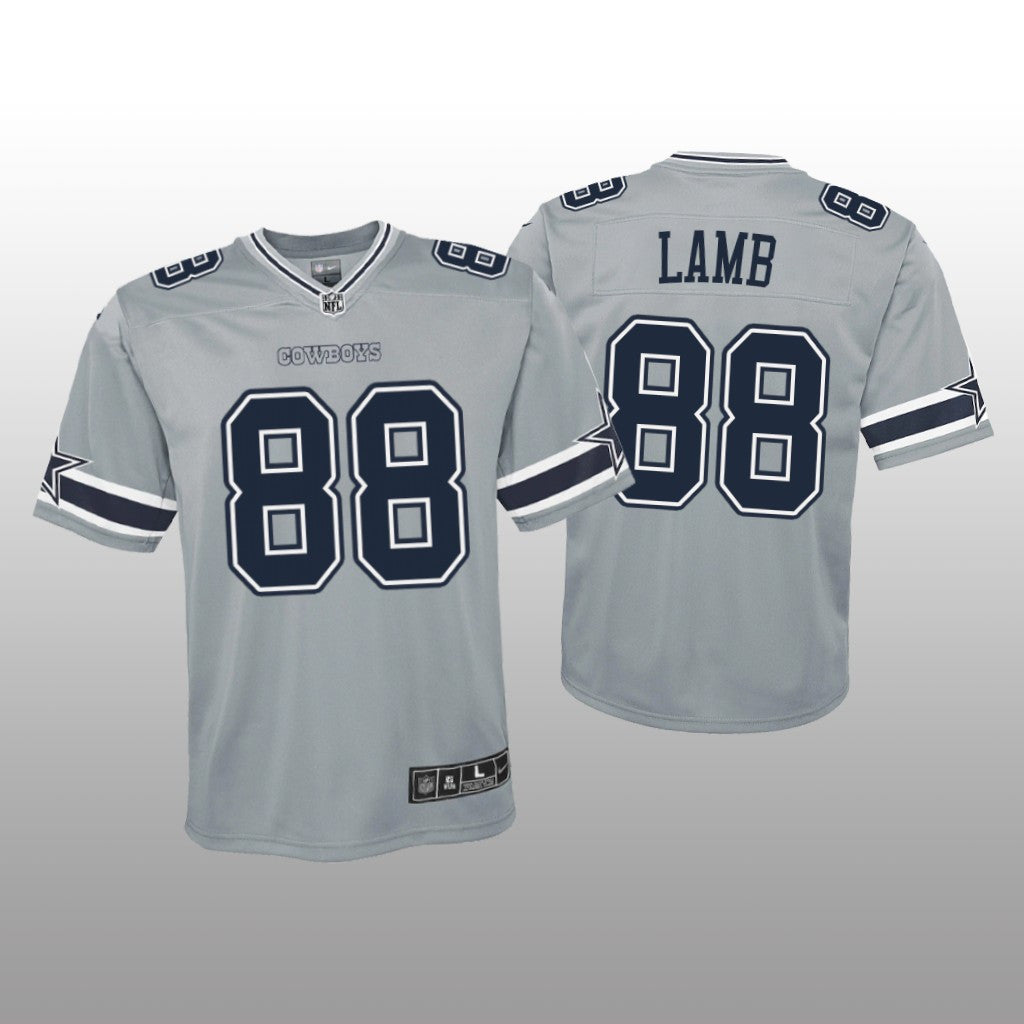 Dallas Cowboys CeeDee Lamb Silver Jersey Inverted Game Youth