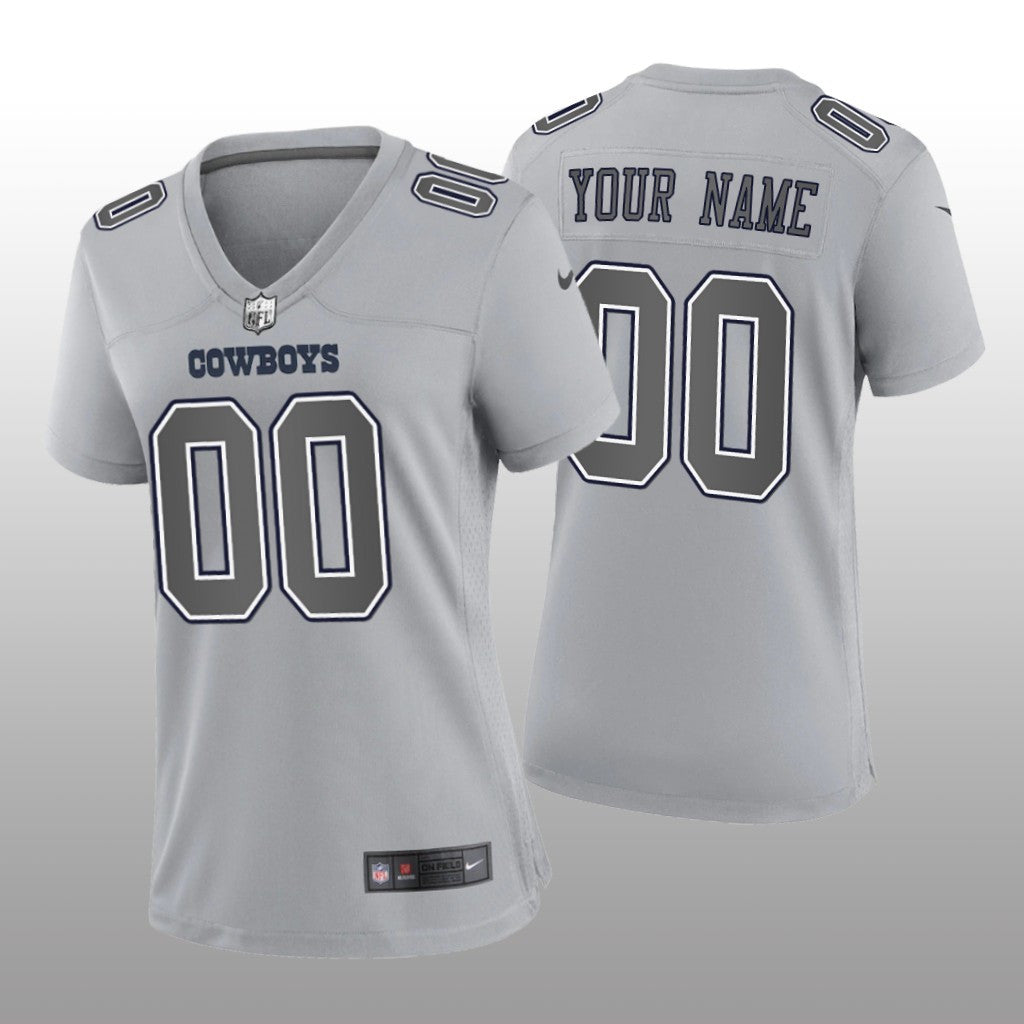 Dallas Cowboys Custom Gray Jersey Atmosphere Fashion Game Women's