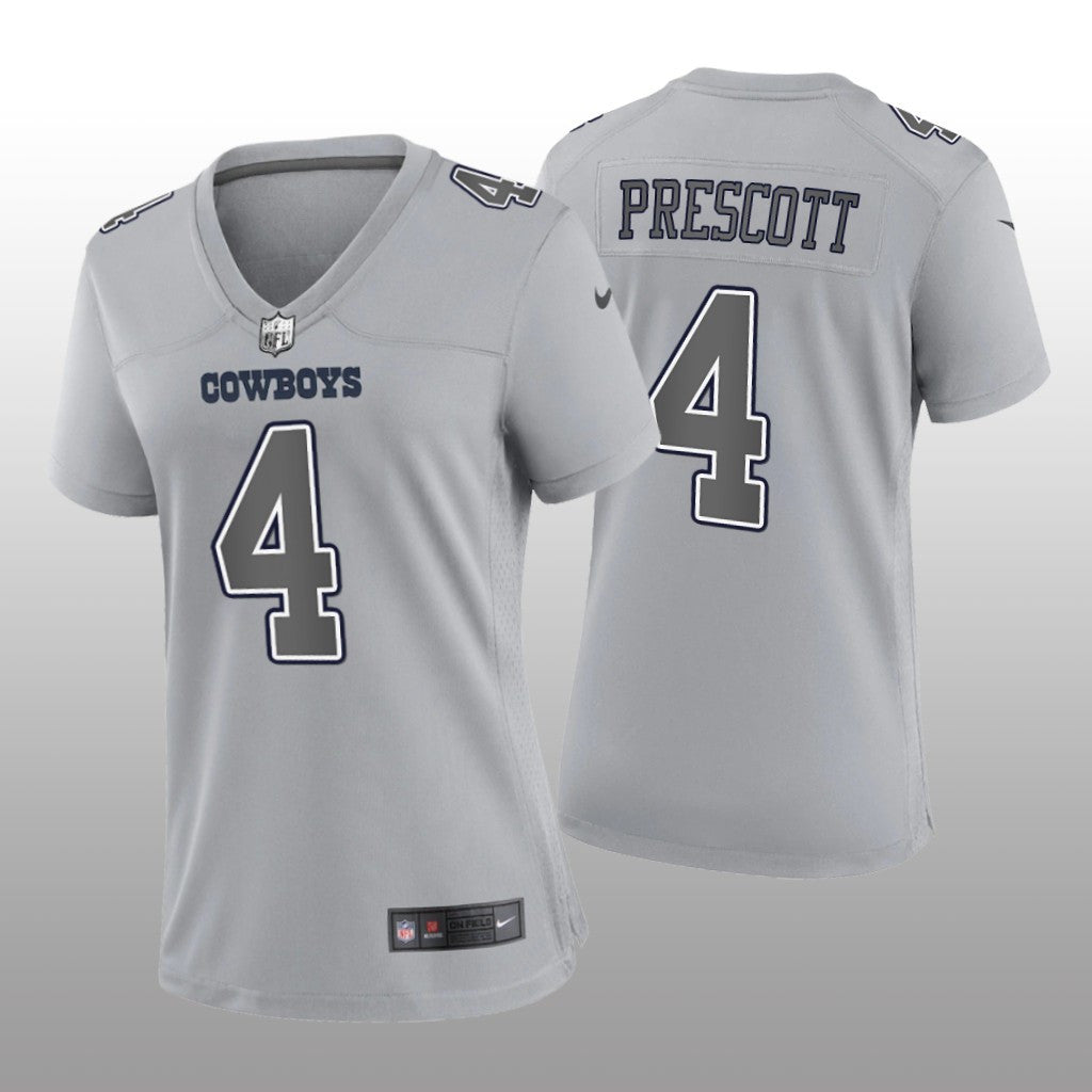 Dallas Cowboys Dak Prescott Gray Jersey Atmosphere Fashion Game Women's