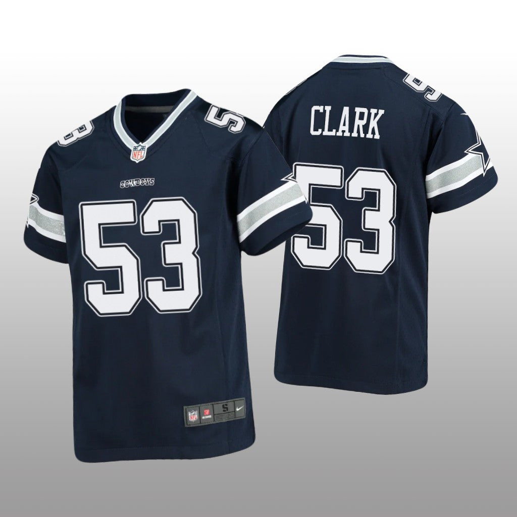 Dallas Cowboys Damone Clark Navy Jersey Game Youth