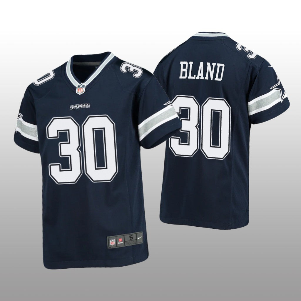 Dallas Cowboys DaRon Bland Navy Jersey Game Youth