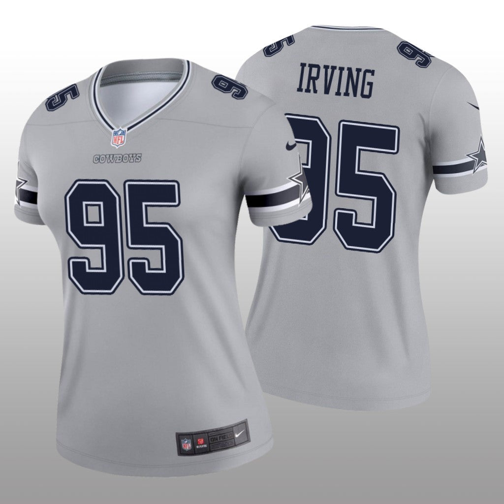 Dallas Cowboys David Irving Silver Jersey Inverted Legend Women's
