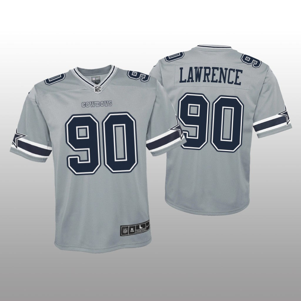 Dallas Cowboys DeMarcus Lawrence Silver Jersey Inverted Game Youth