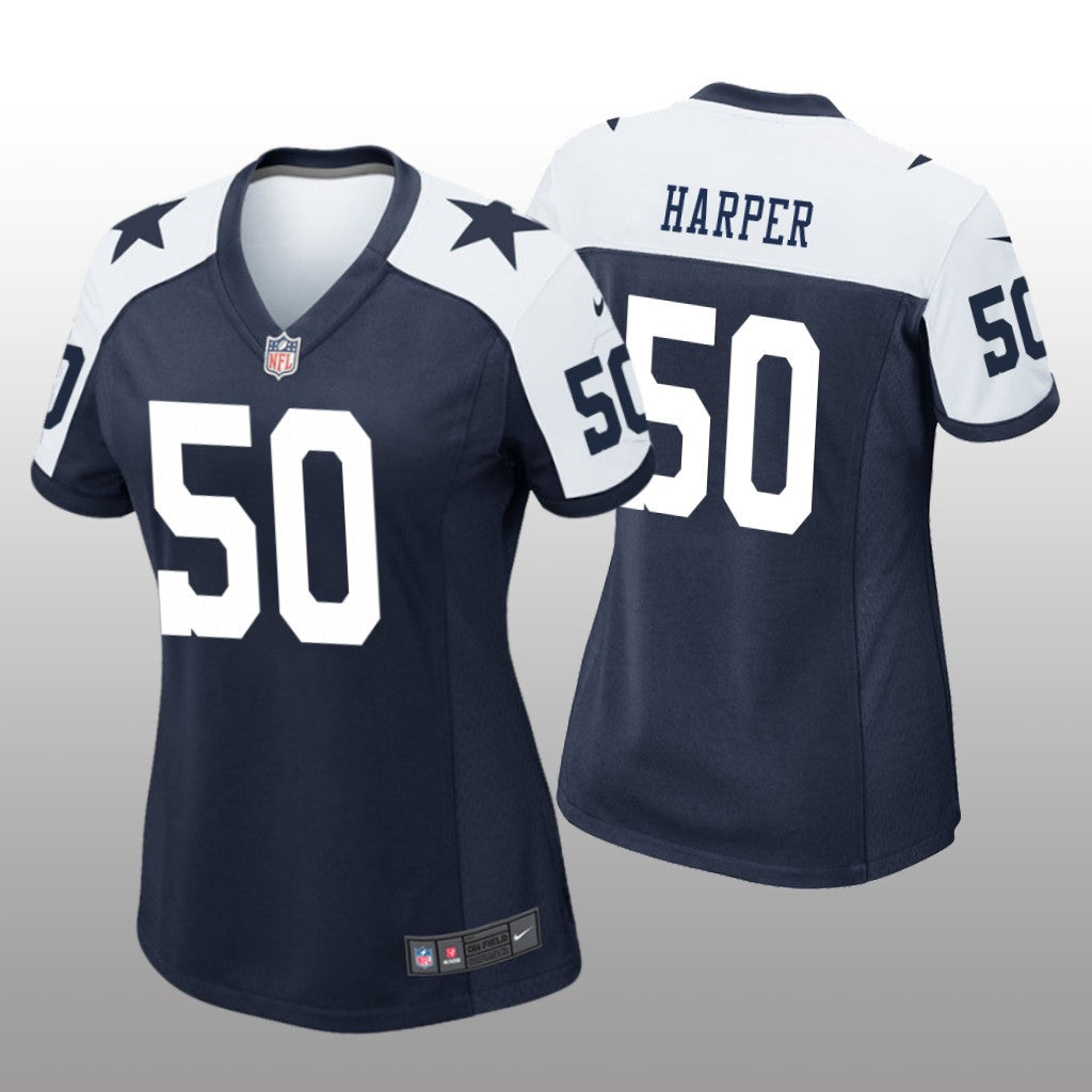 Dallas Cowboys Devin Harper Navy Jersey Alternate Game Women's
