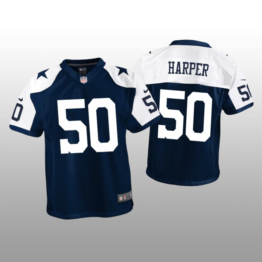 Dallas Cowboys Devin Harper Navy Jersey Alternate Game Youth