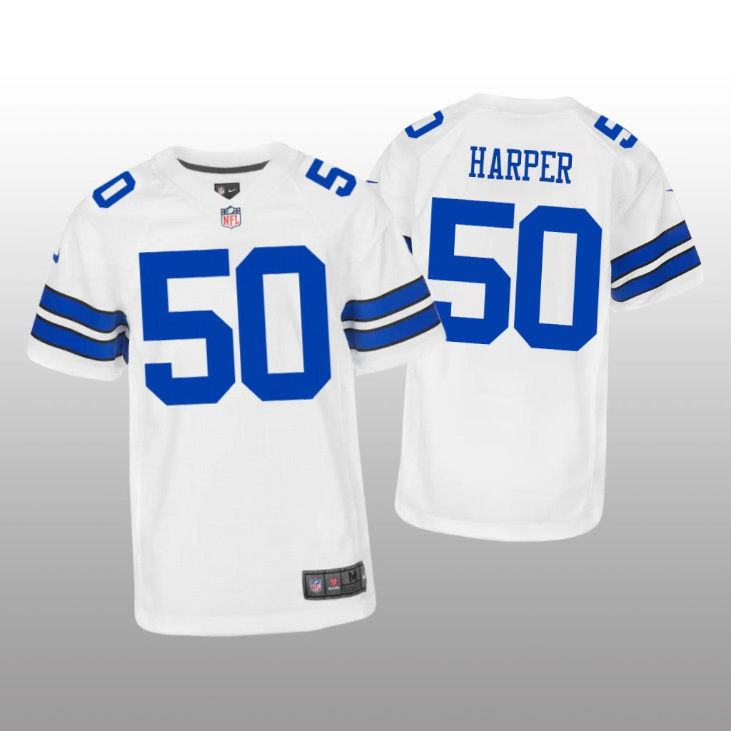 Dallas Cowboys Devin Harper White Jersey Game Youth