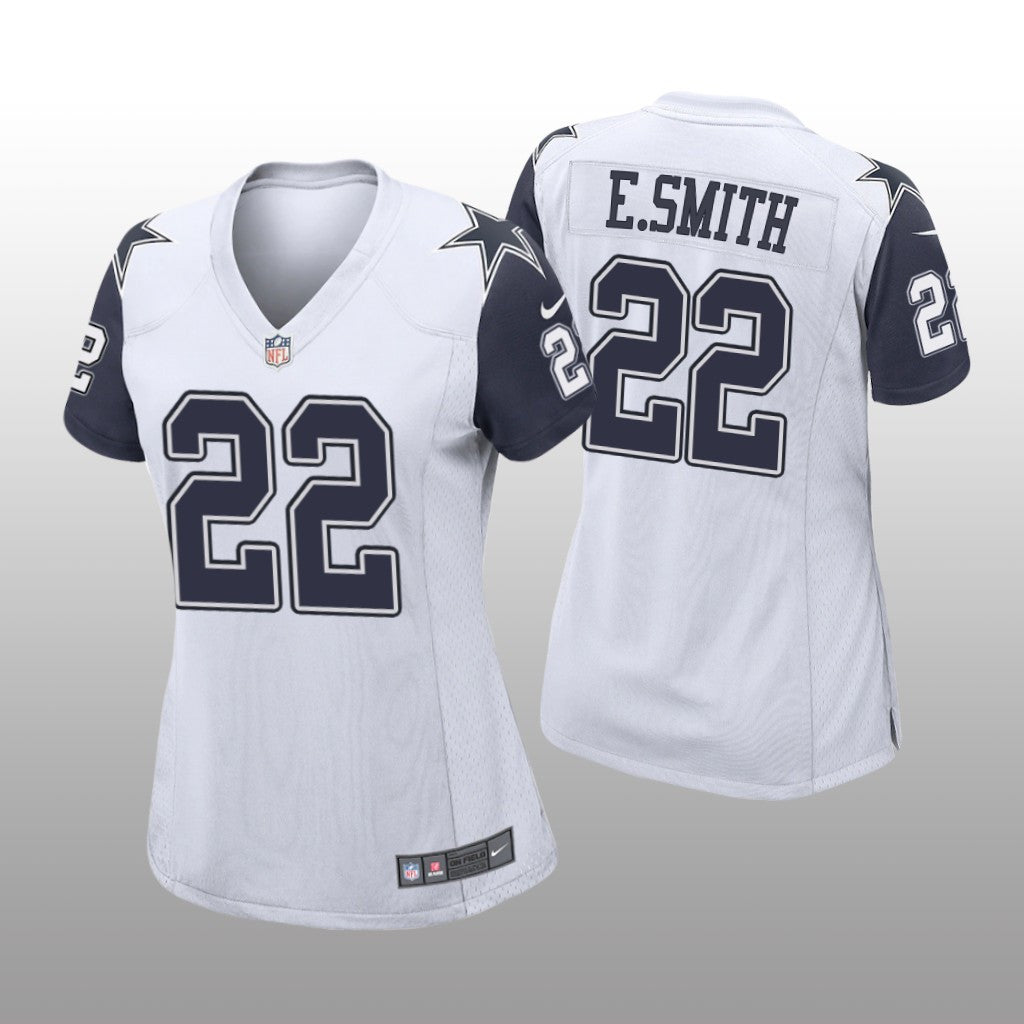 Dallas Cowboys Emmitt Smith White Jersey Alternate Game Women's