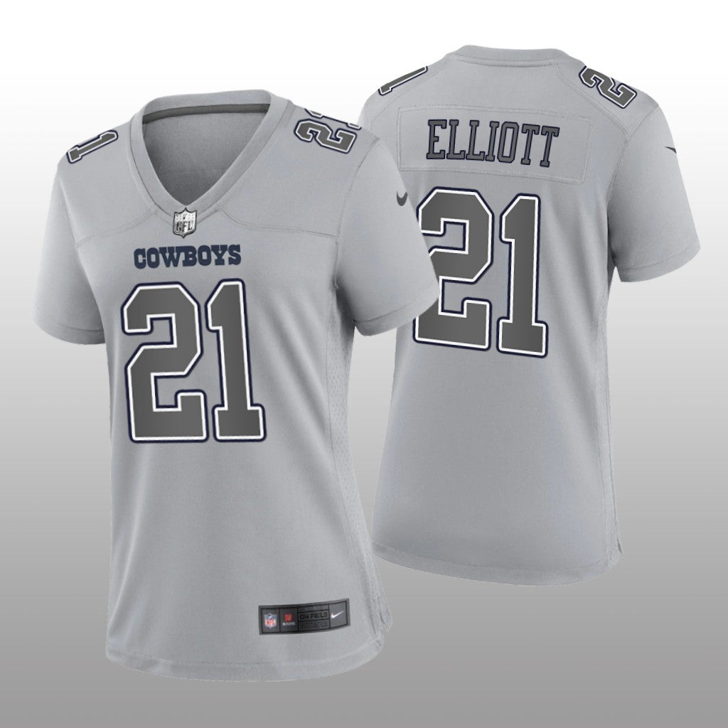 Dallas Cowboys Ezekiel Elliott Gray Jersey Atmosphere Fashion Game Women's