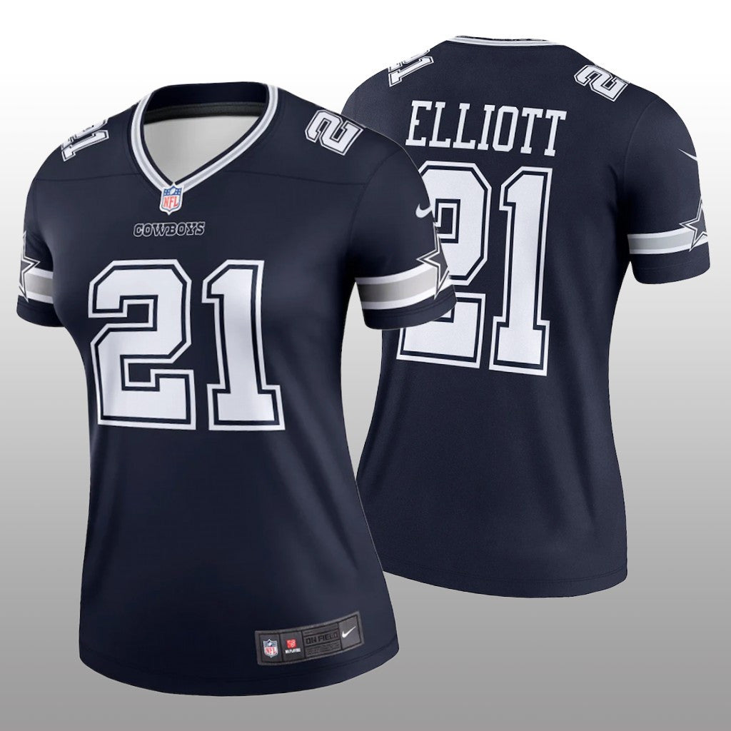 Dallas Cowboys Ezekiel Elliott Navy Jersey Legend Women's