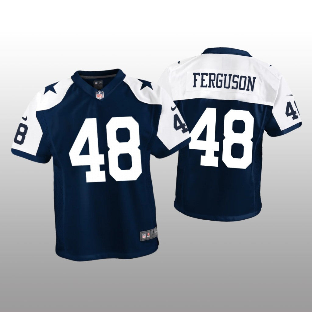 Dallas Cowboys Jake Ferguson Navy Jersey Alternate Game Youth