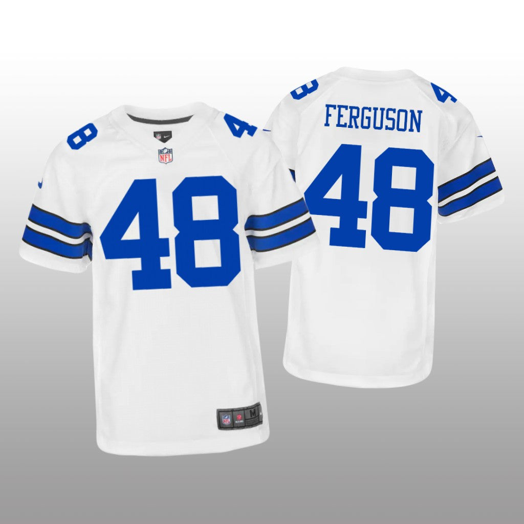 Dallas Cowboys Jake Ferguson White Jersey Game Youth