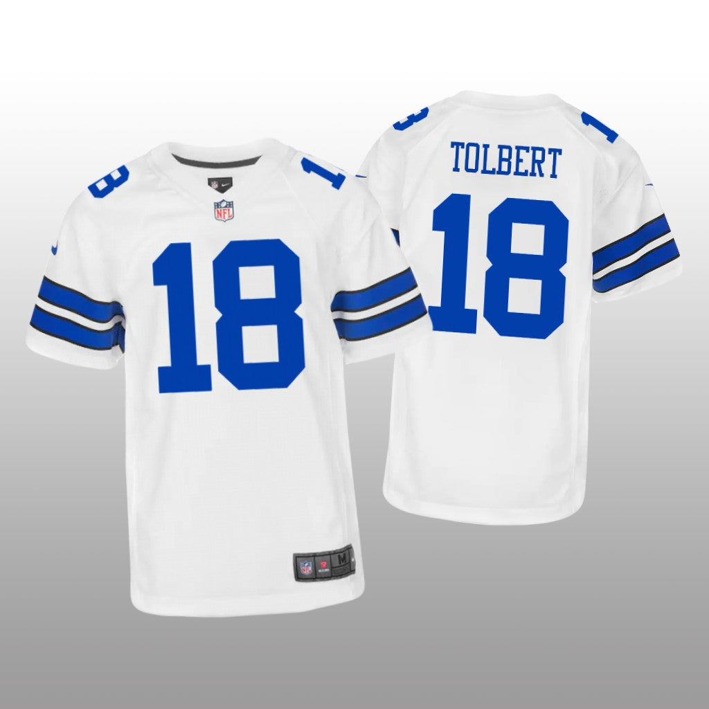 Dallas Cowboys Jalen Tolbert White Jersey Game Youth