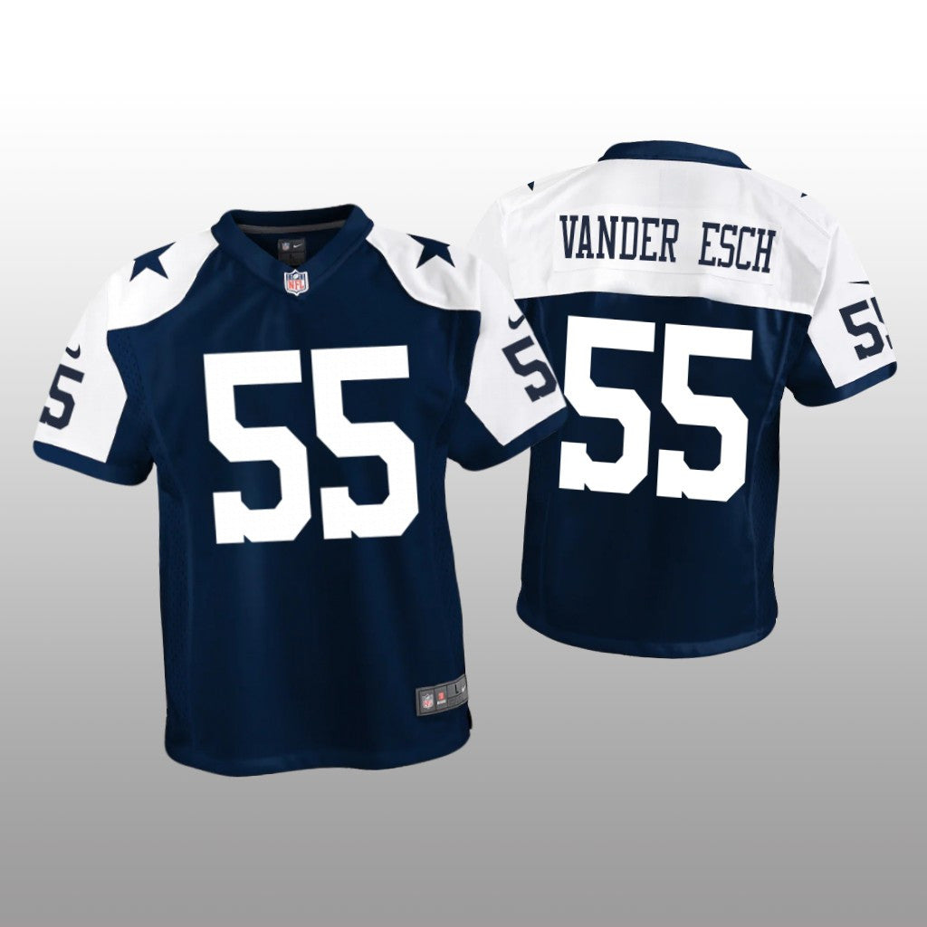 Dallas Cowboys Leighton Vander Esch Navy Jersey Alternate Game Youth