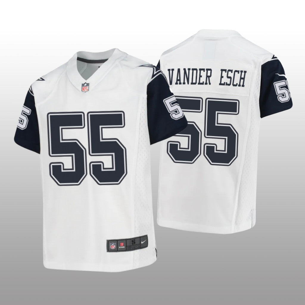 Dallas Cowboys Leighton Vander Esch White Jersey Alternate Game Youth