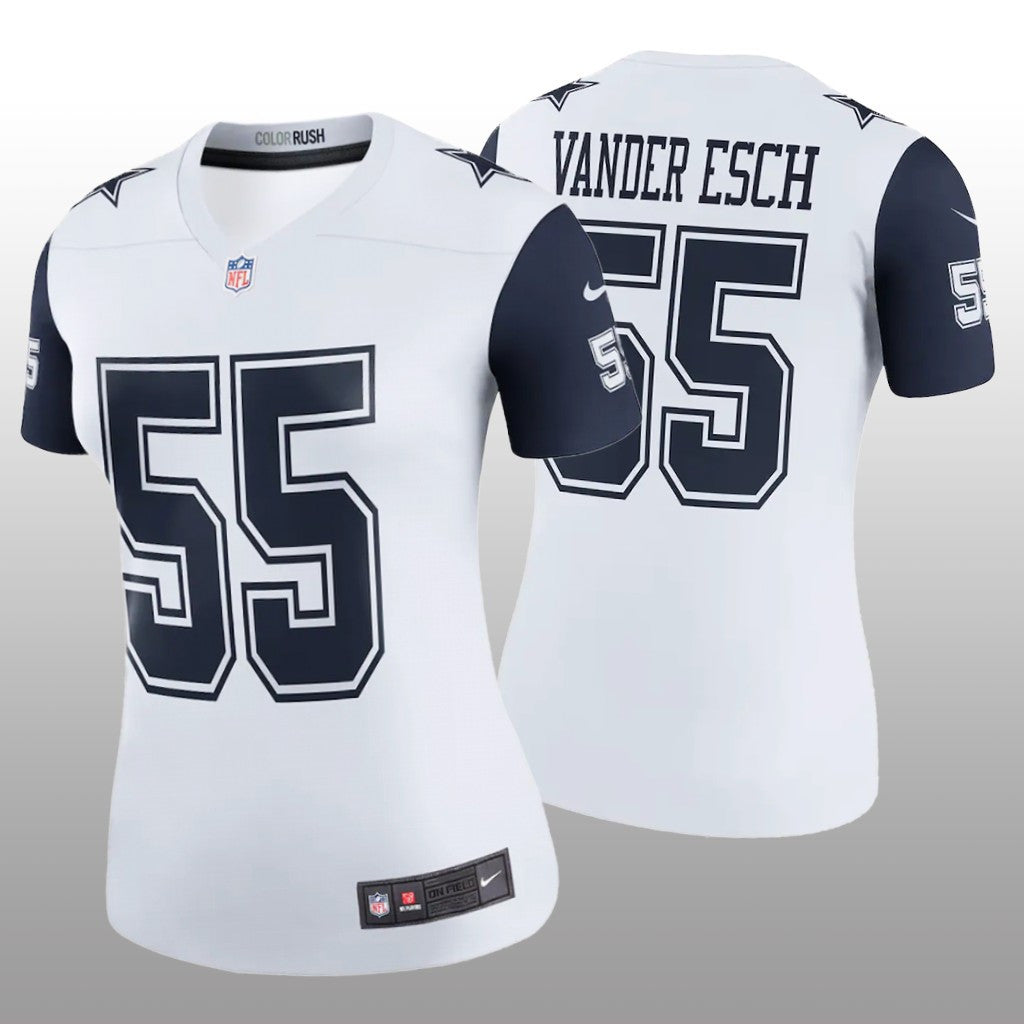 Dallas Cowboys Leighton Vander Esch White Jersey Color Rush Legend Women's