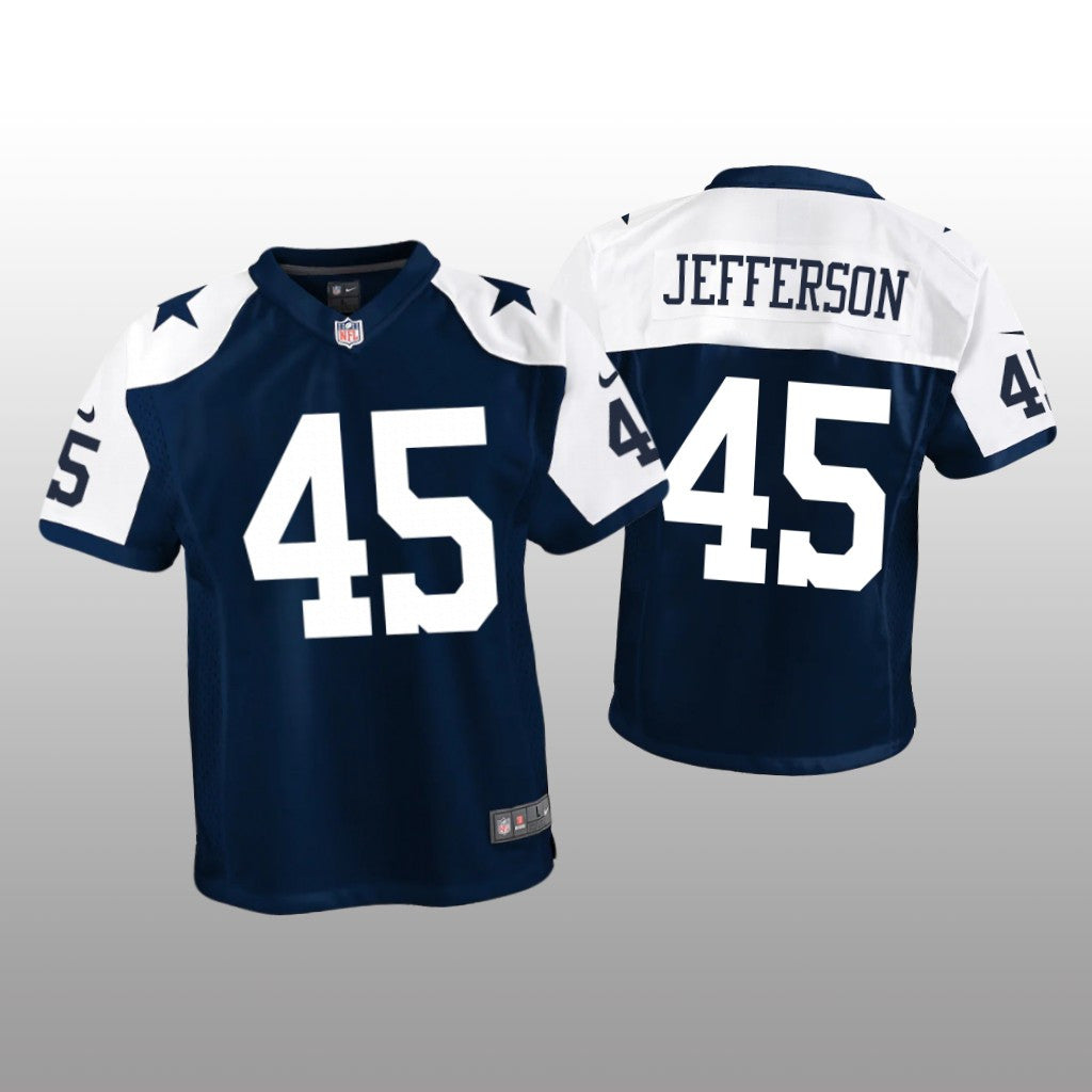 Dallas Cowboys Malik Jefferson Navy Jersey Alternate Game Youth