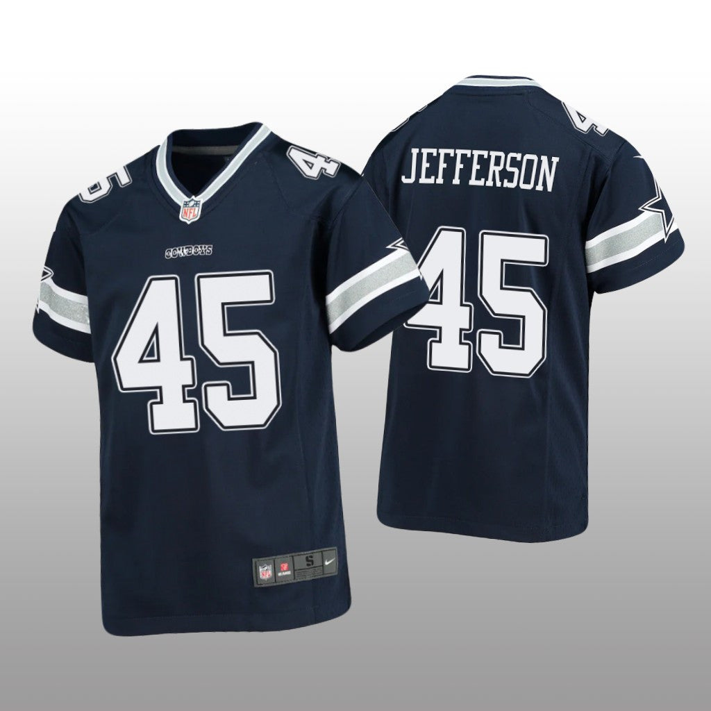 Dallas Cowboys Malik Jefferson Navy Jersey Game Youth