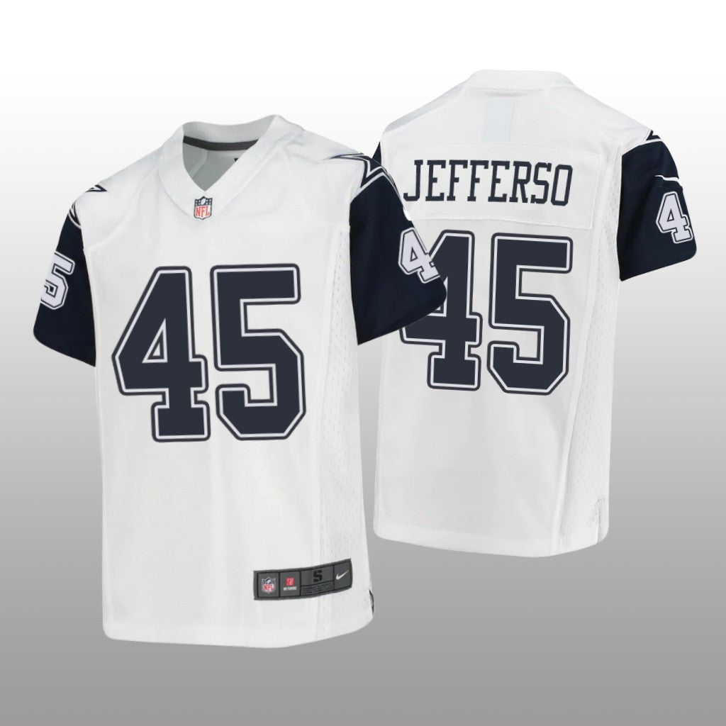 Dallas Cowboys Malik Jefferson White Jersey Alternate Game Youth