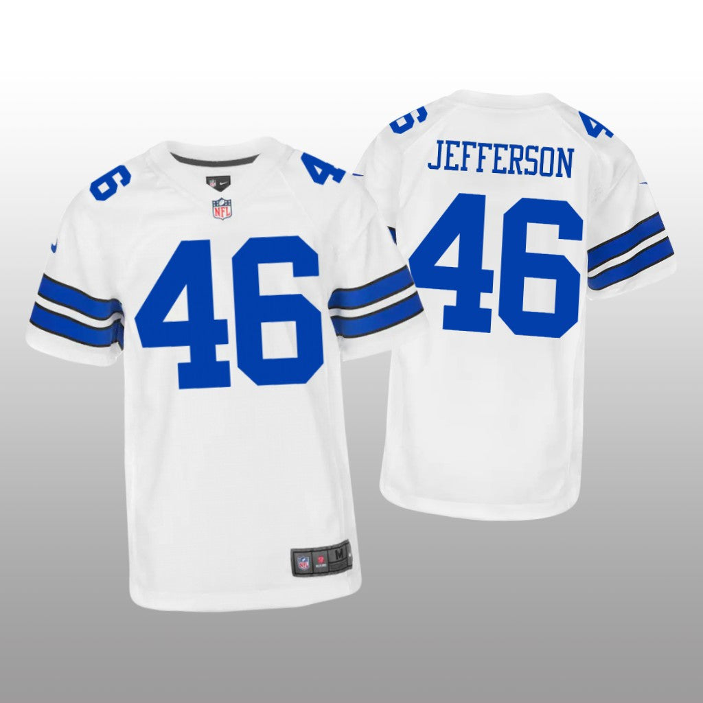 Dallas Cowboys Malik Jefferson White Jersey Game Youth