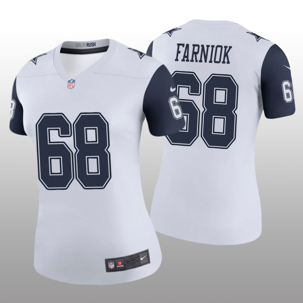Dallas Cowboys Matt Farniok White Jersey Color Rush Legend Women's