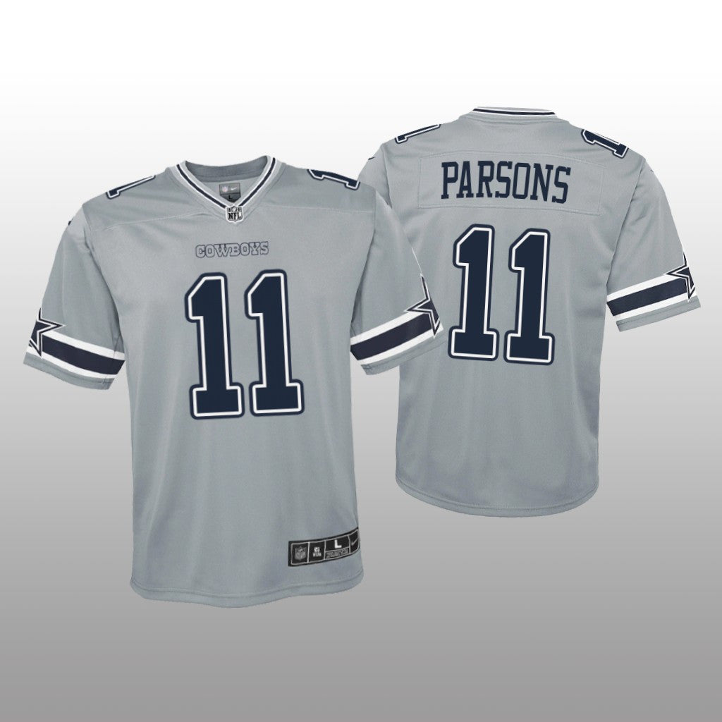 Dallas Cowboys Micah Parsons Silver Jersey Inverted Game Youth