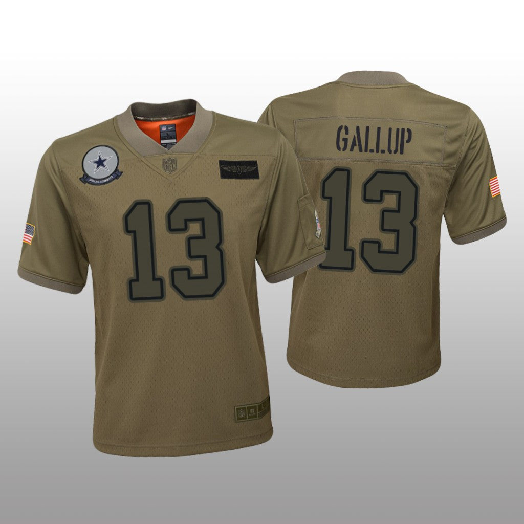 Dallas Cowboys Michael Gallup Camo Game Jersey Salute to Service Youth