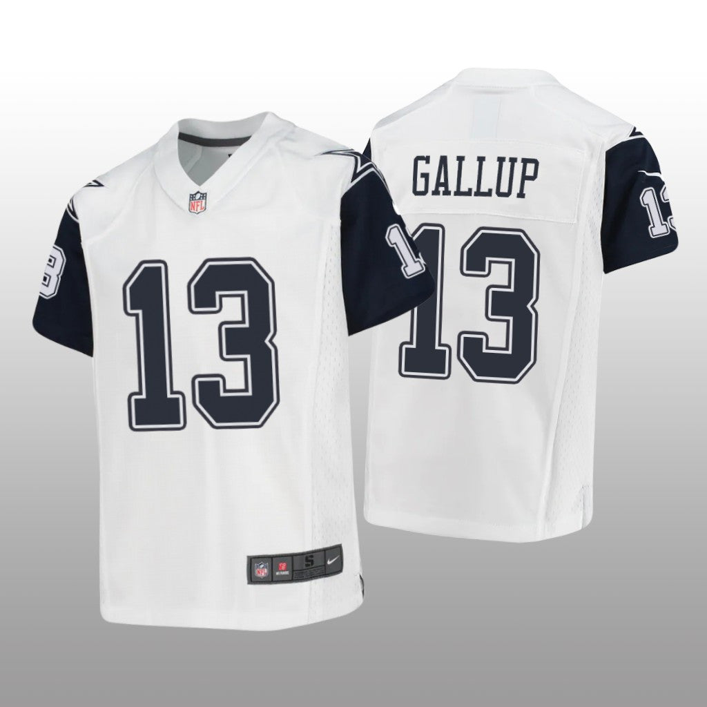 Dallas Cowboys Michael Gallup White Jersey Alternate Game Youth