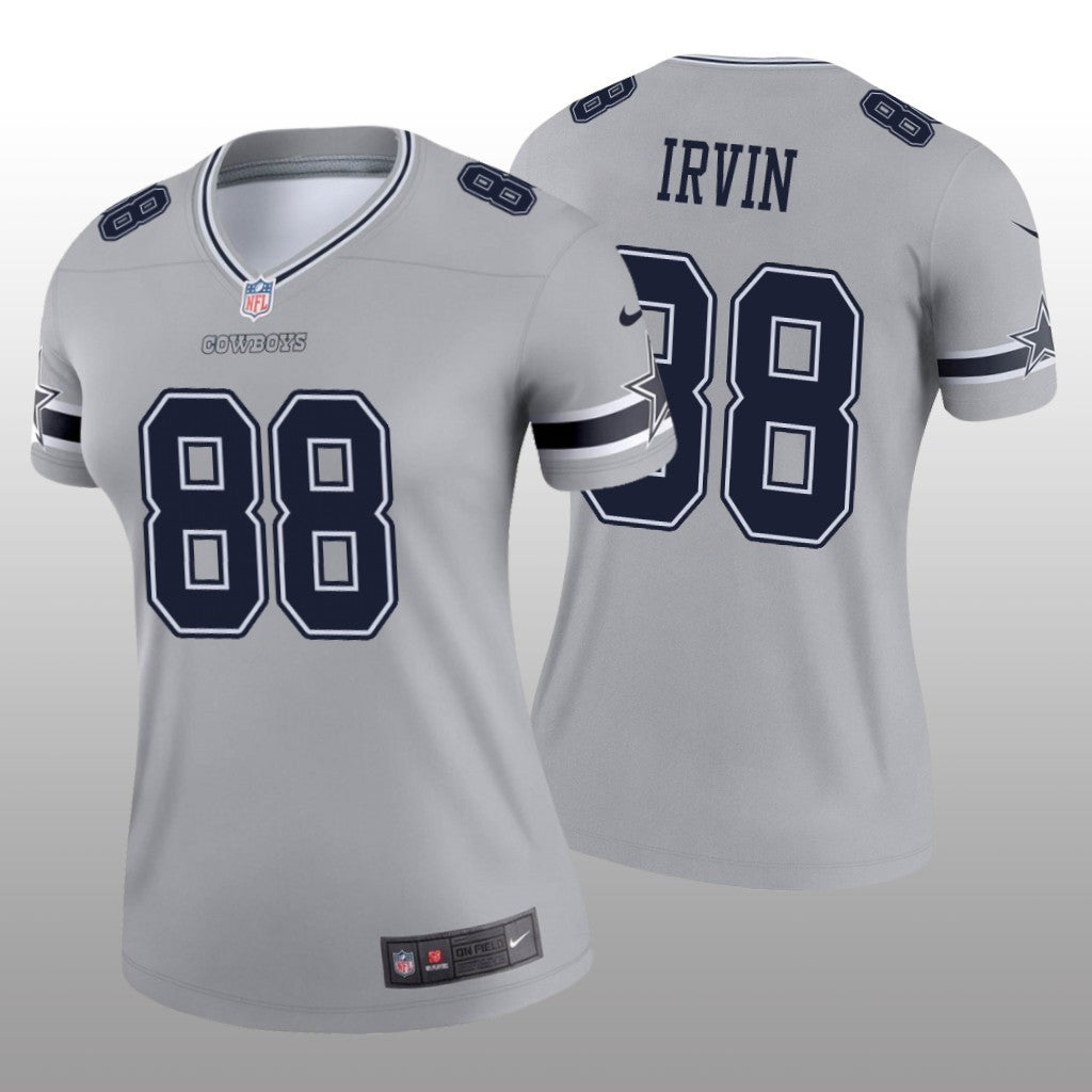 Dallas Cowboys Michael Irvin Silver Jersey Inverted Legend Women's