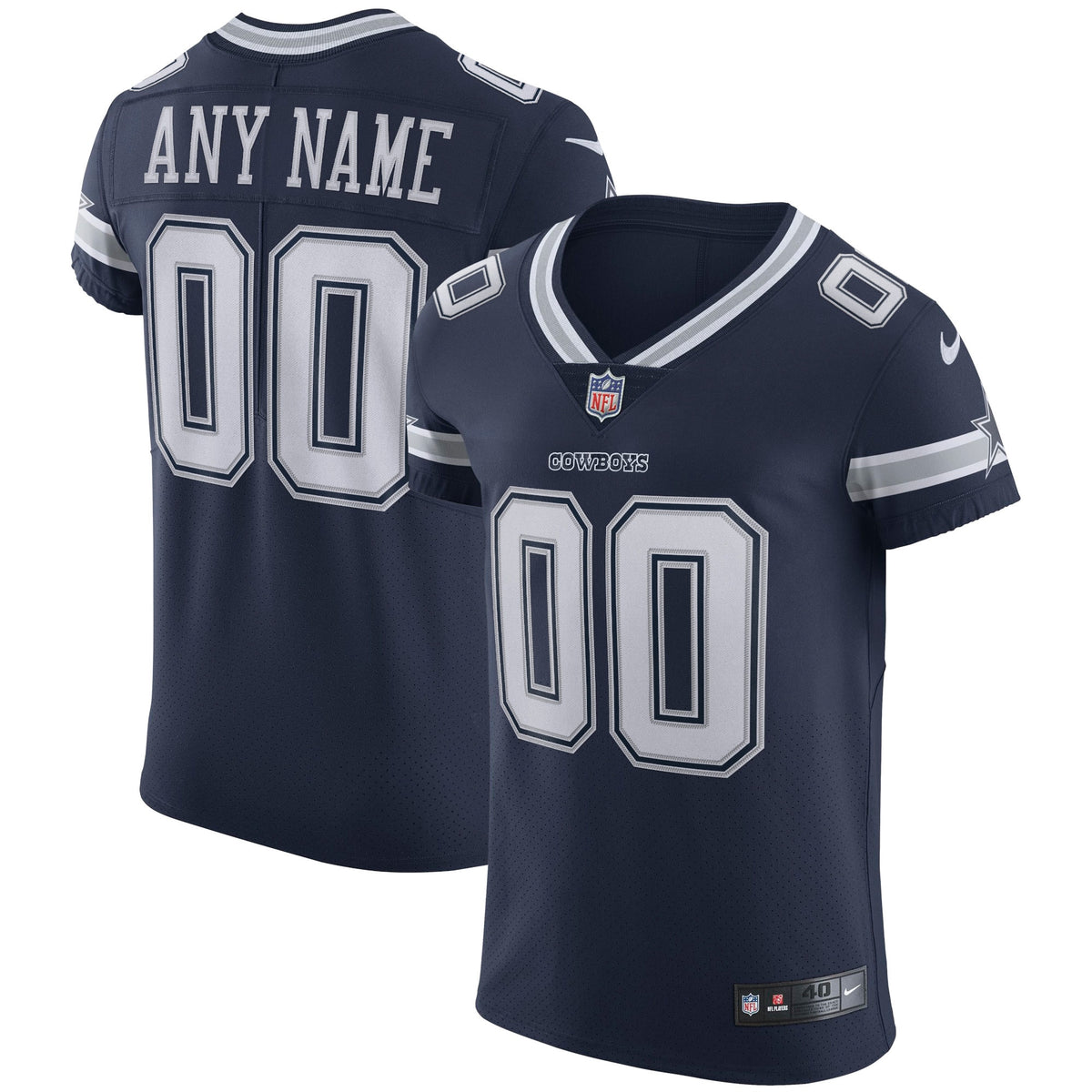 Dallas Cowboys Nike Vapor Elite Custom Jersey Navy