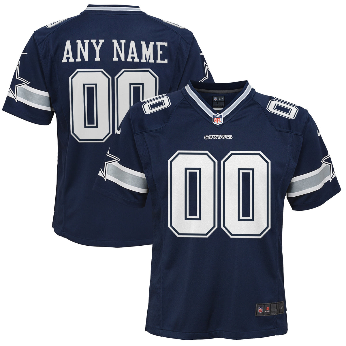 Dallas Cowboys Nike Youth Custom Game Jersey Navy