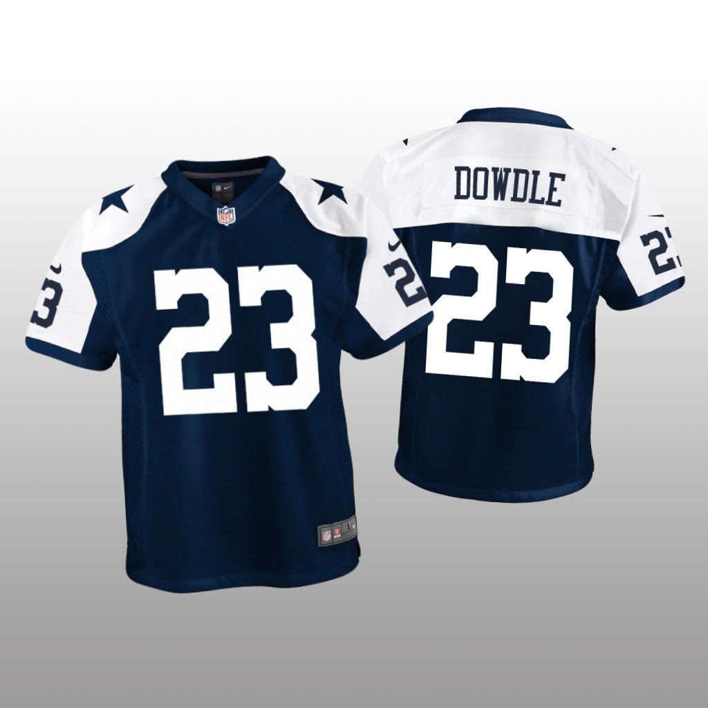 Dallas Cowboys Rico Dowdle Navy Jersey Alternate Game Youth