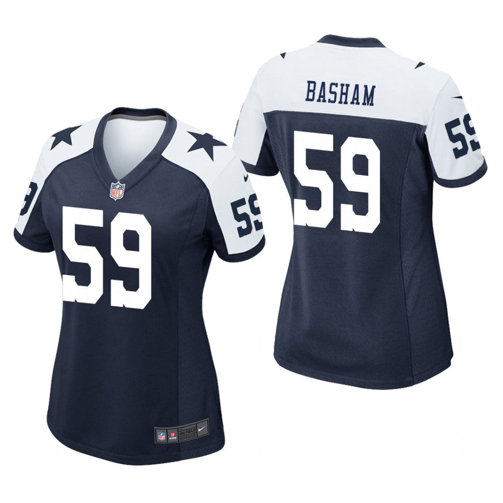 Dallas Cowboys Tarell Basham Navy Jersey Alternate Game Women's