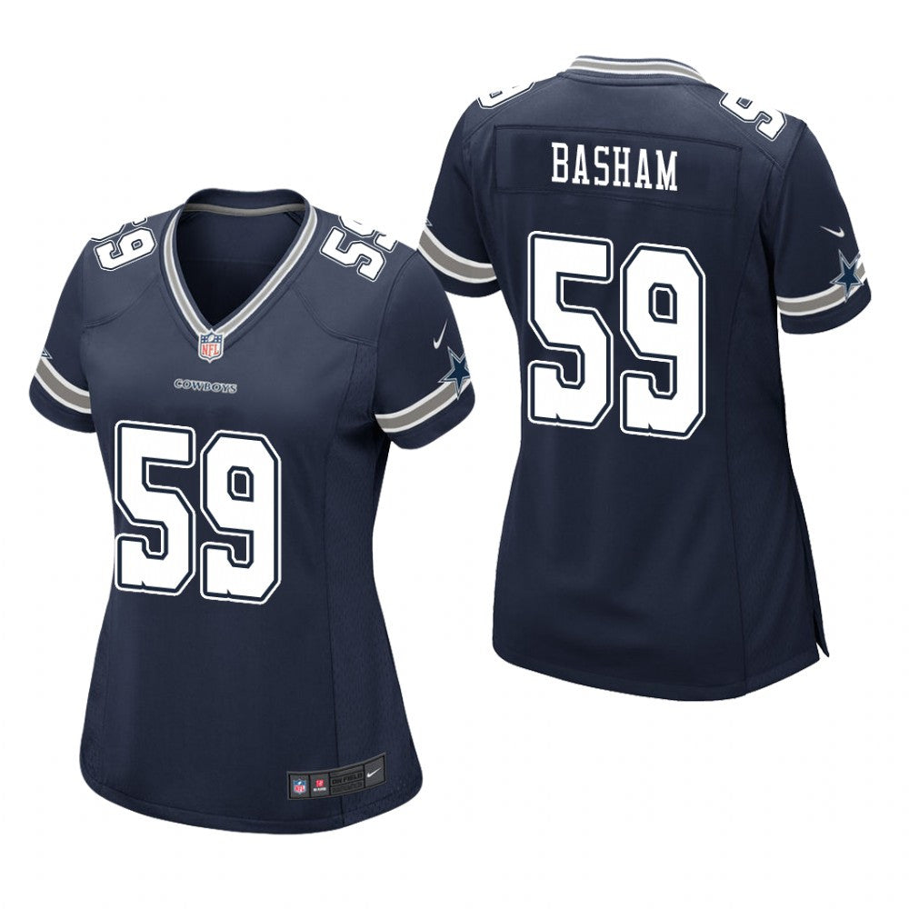 Dallas Cowboys Tarell Basham Navy Jersey Game Women's
