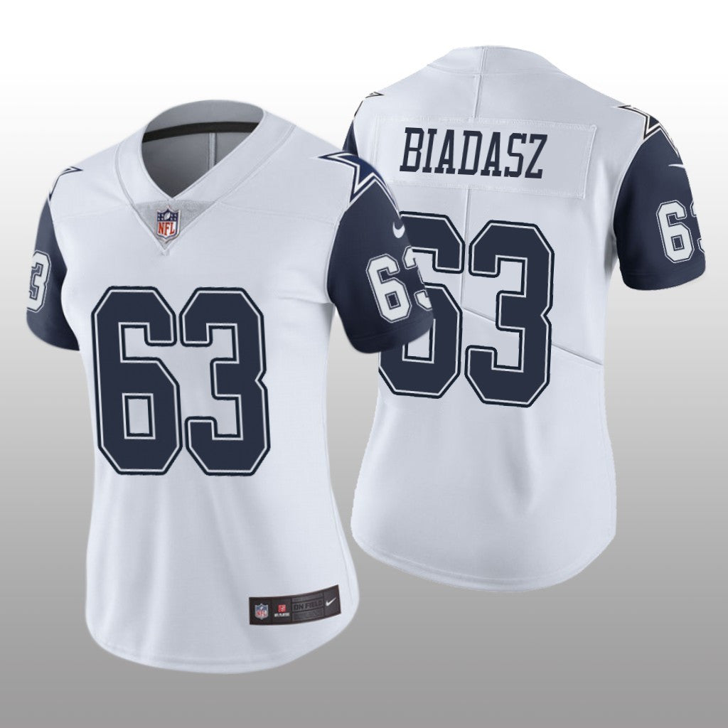 Dallas Cowboys Tyler Biadasz White Jersey Color Rush Limited Women's