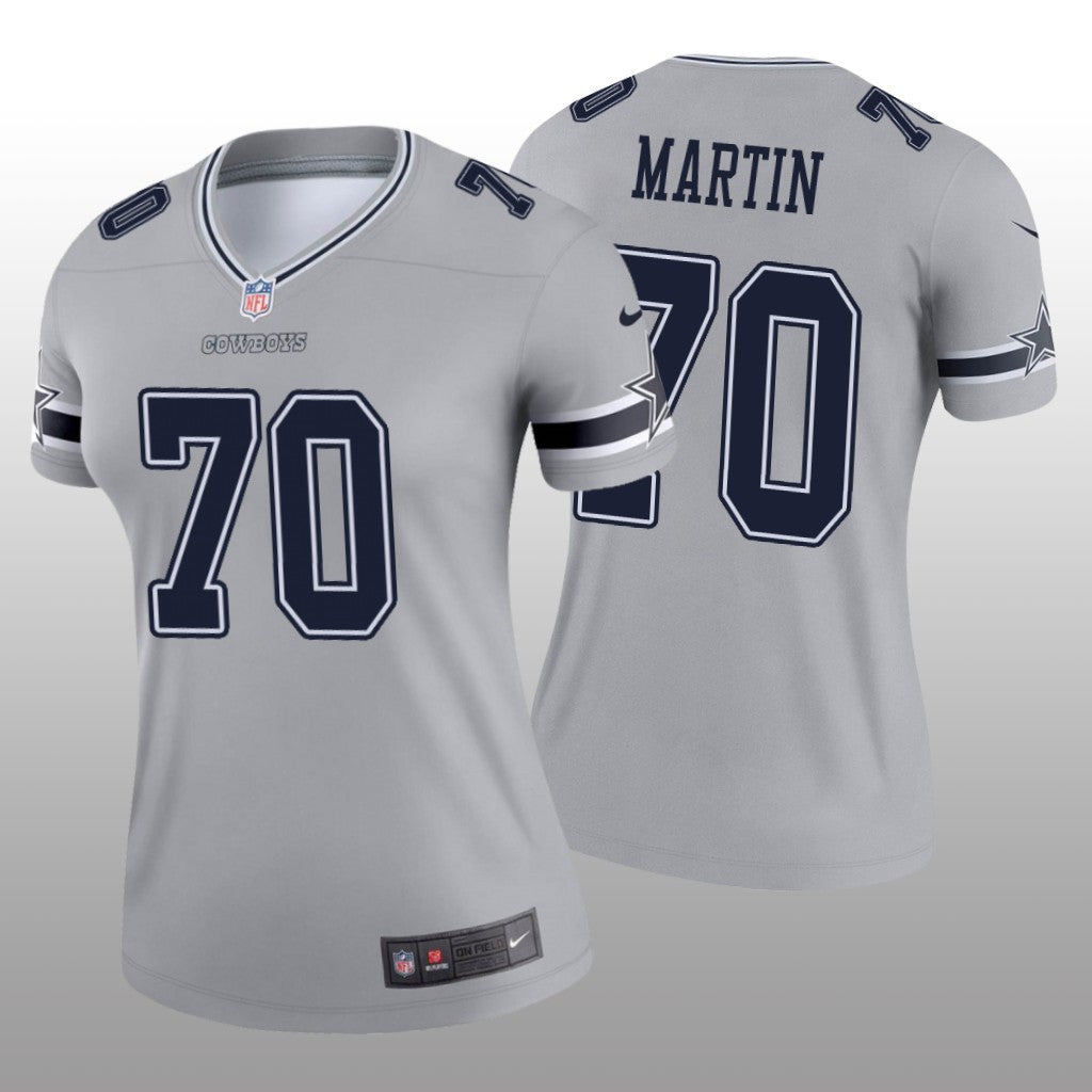 Dallas Cowboys Zack Martin Silver Jersey Inverted Legend Women's