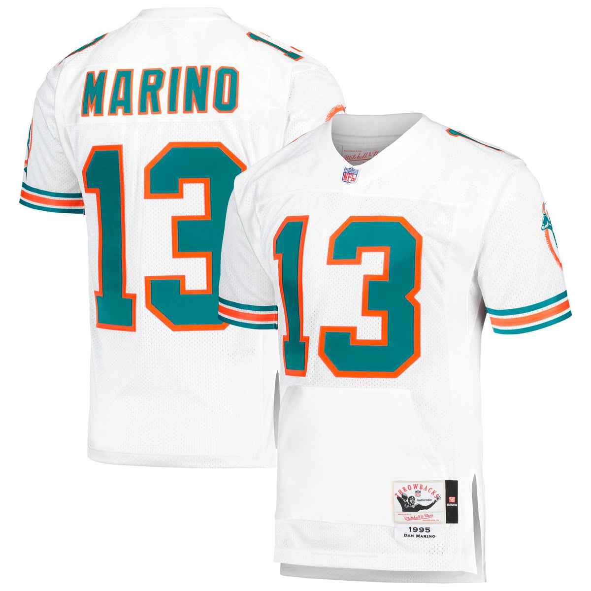Dan Marino Miami Dolphins 1995 Mitchell Ness Authentic Throwback Retired Player Pocket Jersey White